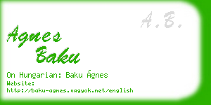 agnes baku business card